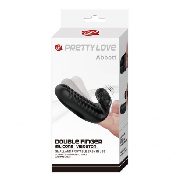 PRETTY LOVE - Abbott Double Finger Vibrator (Black) PRETTY LOVE - Abbott Double Finger Vibrator (Black)